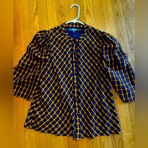 Eva Franco Anthropologie Orange/blue top